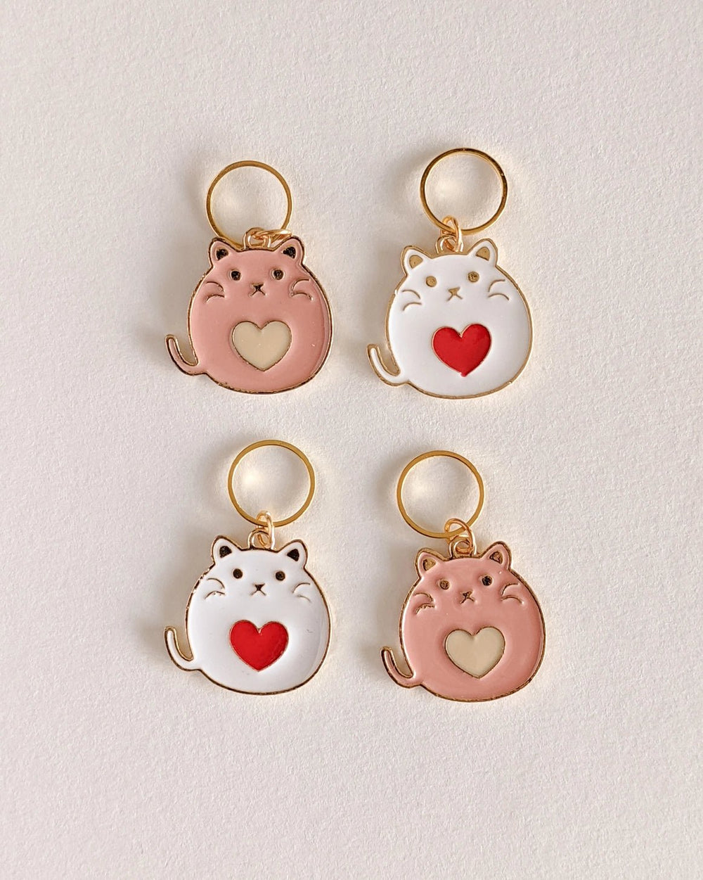 CATS & HEARTS STITCH MARKERS - ACCESSORIES - Wild Atlantic Yarns