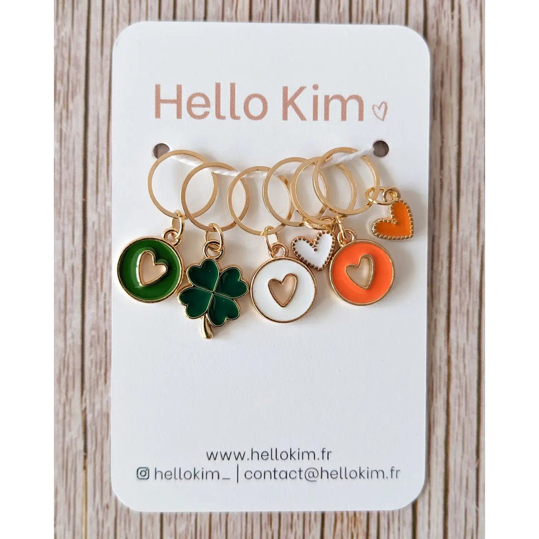I Love Ireland Heart Stitch Markers - ACCESSORIES - Wild Atlantic Yarns