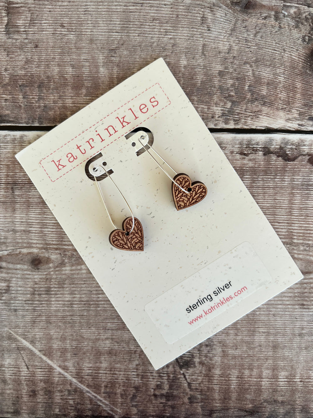 KNIT HEART HOOP EARRINGS BY KATRINKLES - ACCESSORIES - Wild Atlantic Yarns