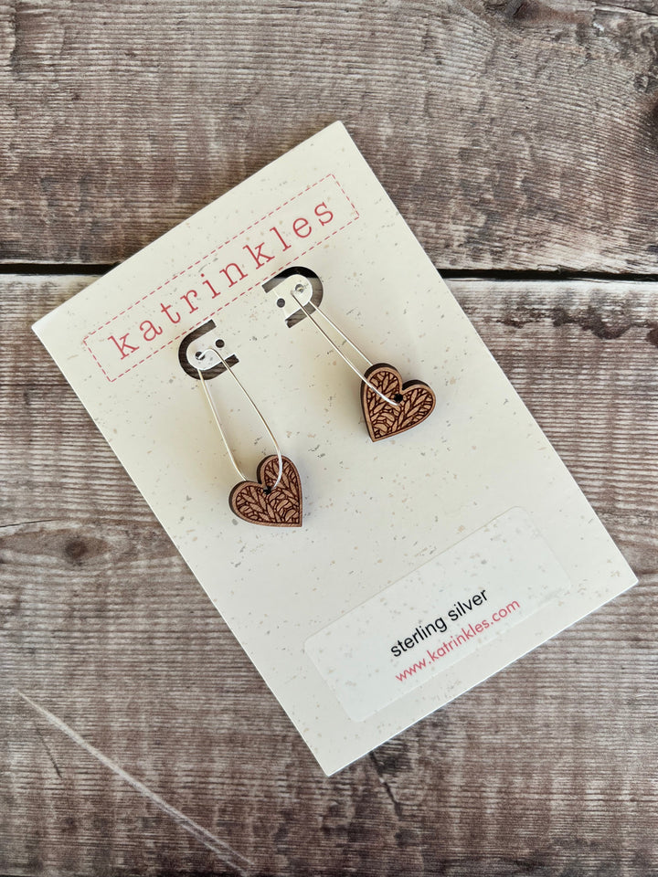 KNIT HEART HOOP EARRINGS BY KATRINKLES - ACCESSORIES - Wild Atlantic Yarns