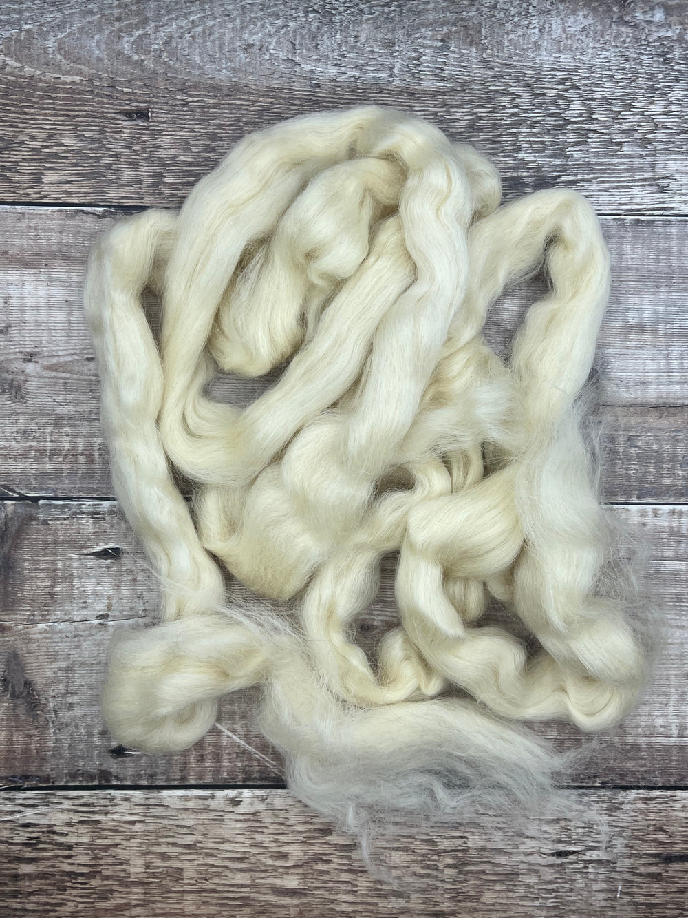 NATURAL WENSLEYDALE TOP: WHITE - FIBRE - Wild Atlantic Yarns
