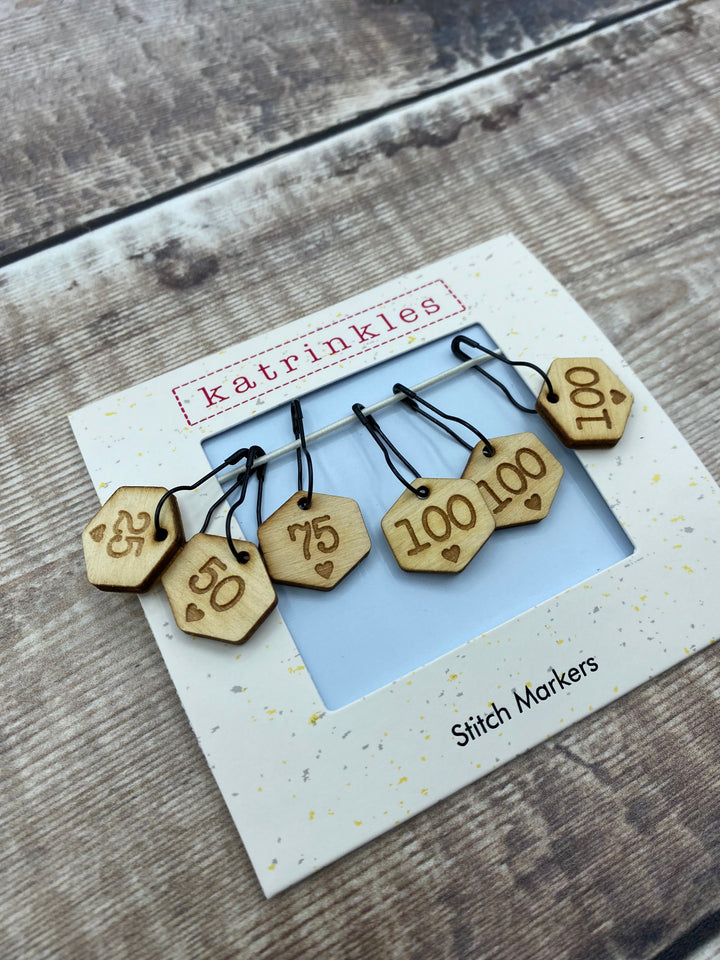 CAST ON COUNTING NUMBERS STITCH MARKER SET BY KATRINKLES